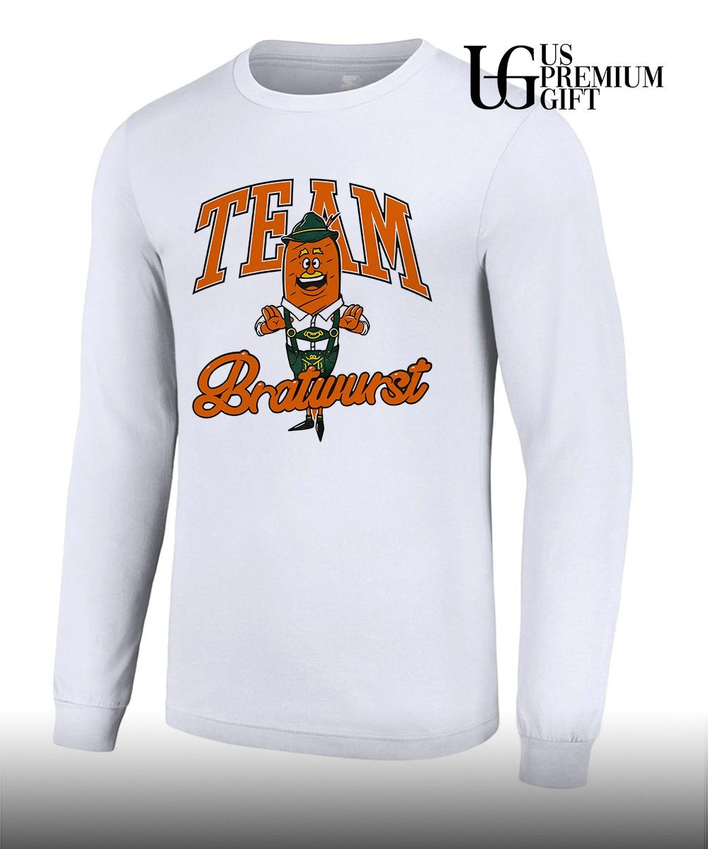 Team Bratwurst Burnt Orange mascot shirt
