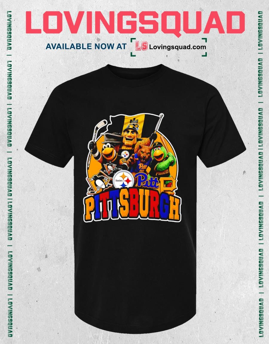 Teams of Pittsburgh sports logos and mascots graphic shirt