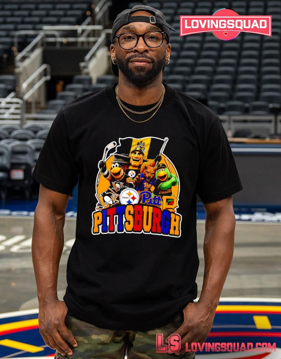 Teams of Pittsburgh sports logos and mascots graphic shirt
