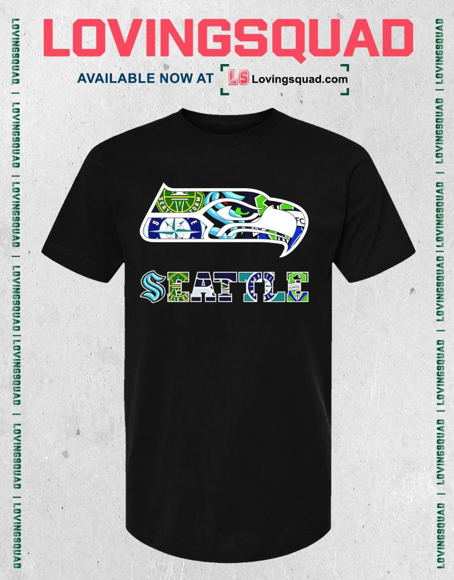 Teams of Seattle logos graphic shirt