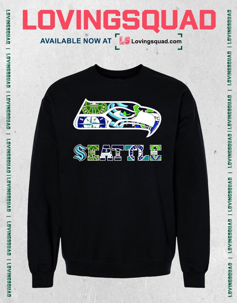 Teams of Seattle logos graphic shirt