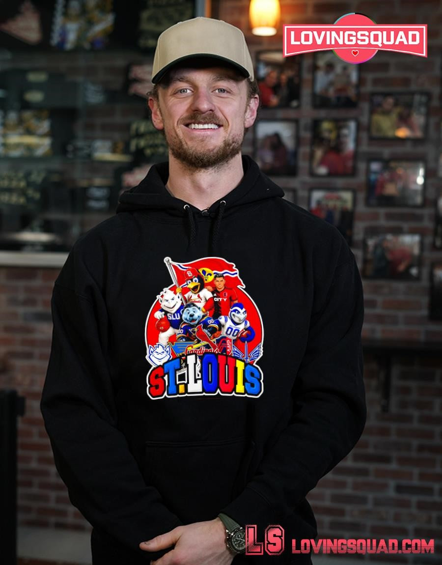 Teams of St. Louis sports logos and mascots graphic shirt