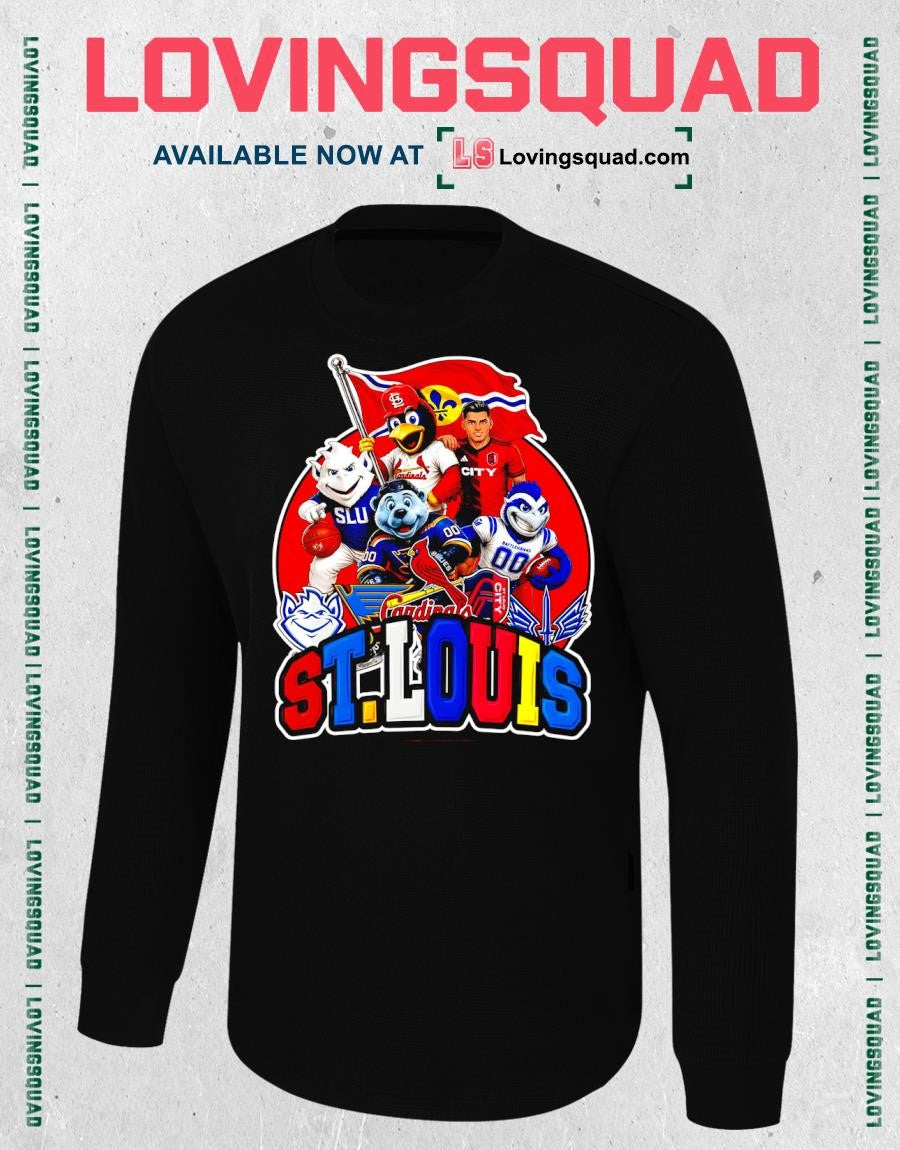 Teams of St. Louis sports logos and mascots graphic shirt