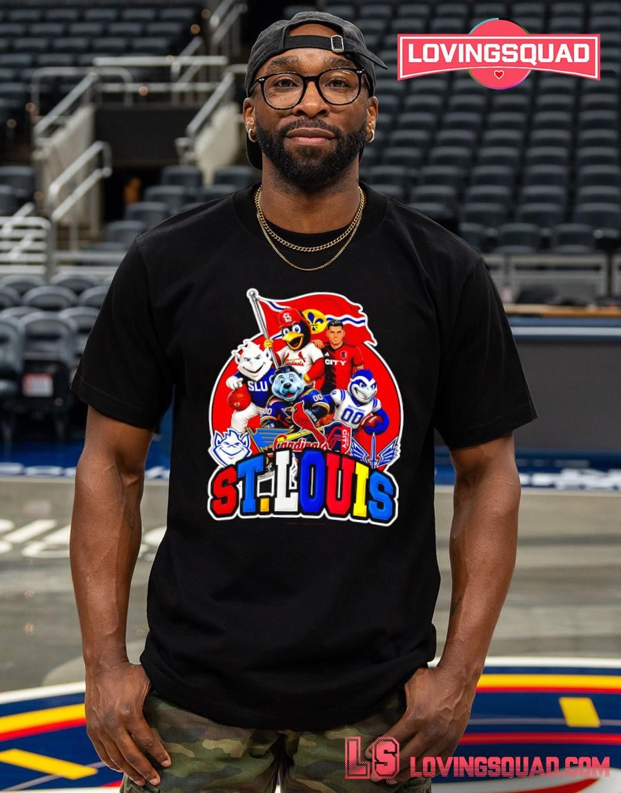 Teams of St. Louis sports logos and mascots graphic shirt