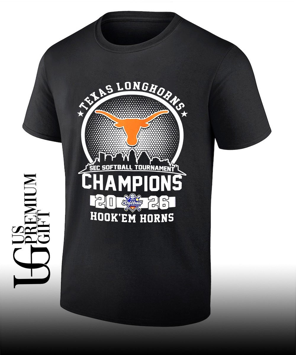 Texas Longhorns 2026 SEC Softball Tournament Champions City Skyline logo shirt