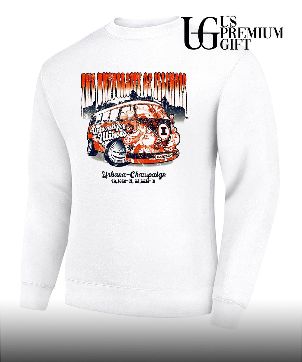The University of Illinois Fighting Illini Tan Flower Bus shirt