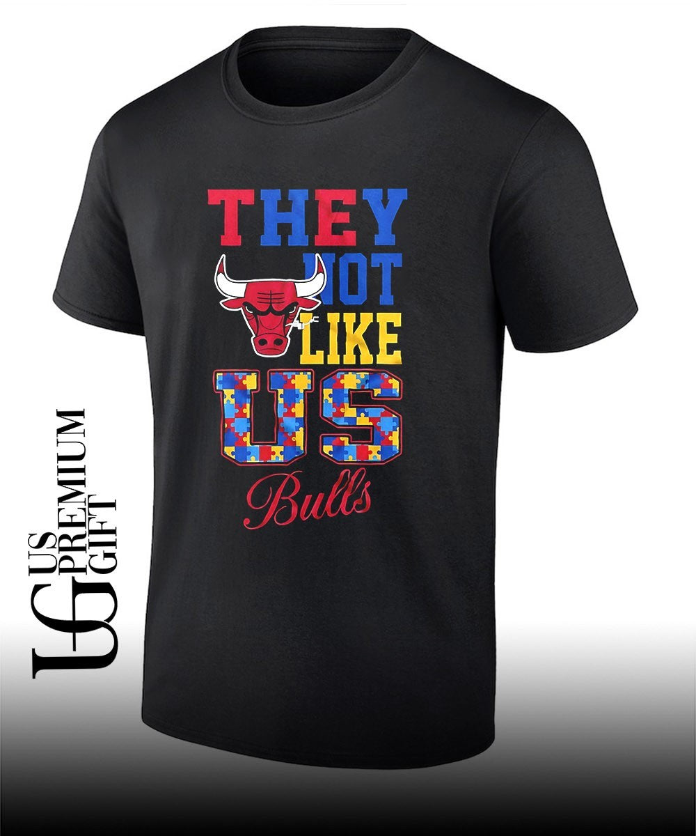 They Not Like Us Autism Awareness Chicago Bulls logo shirt