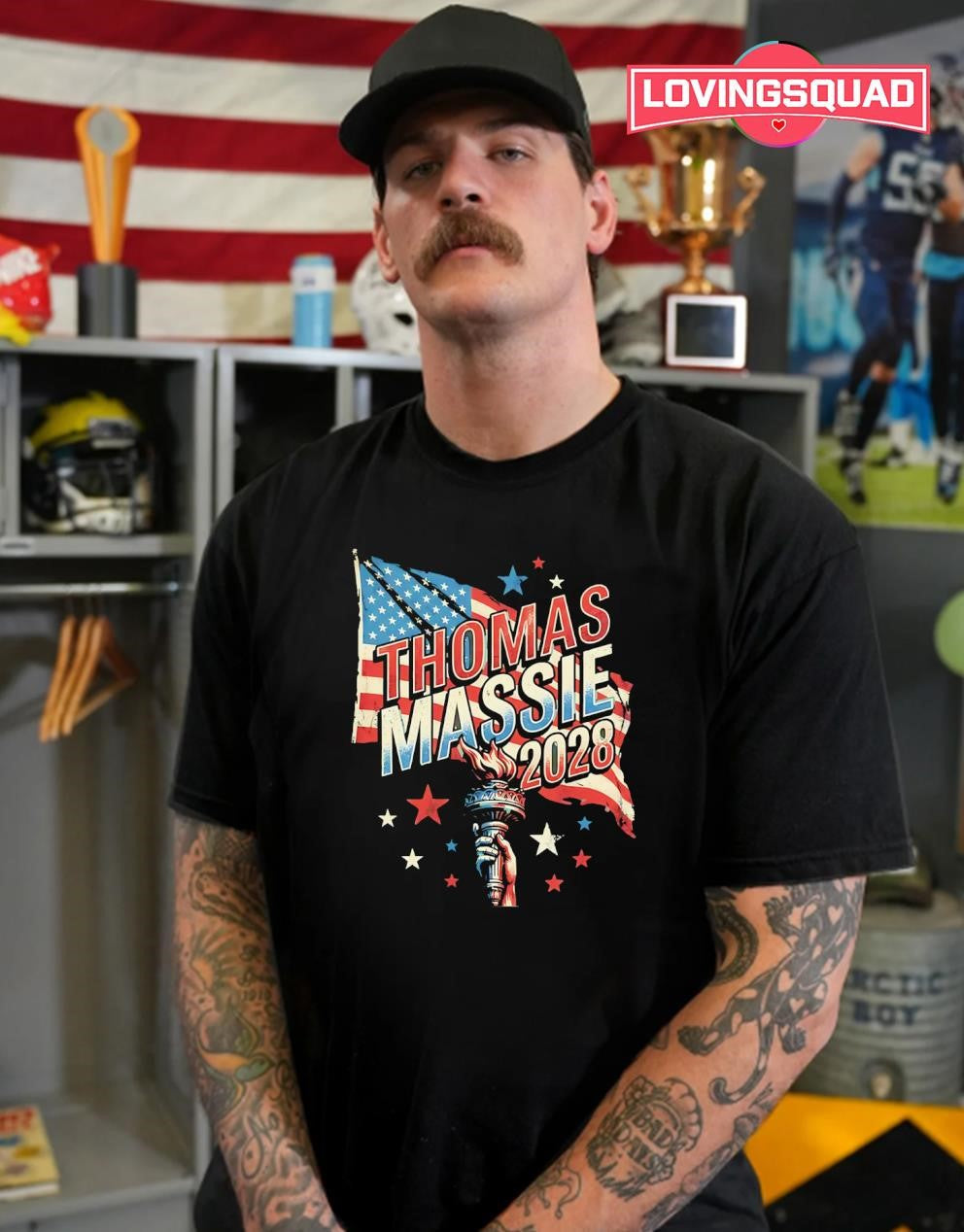 Thomas Massie 2028 USA flag shirt