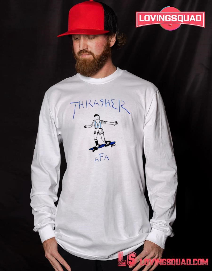 Thrasher afa Argentina doodle paint shirt