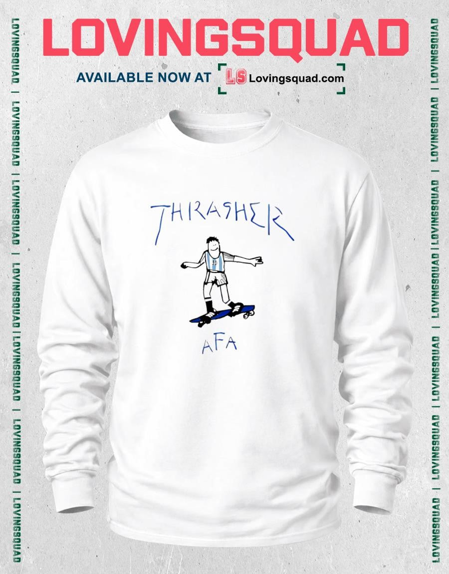 Thrasher afa Argentina doodle paint shirt