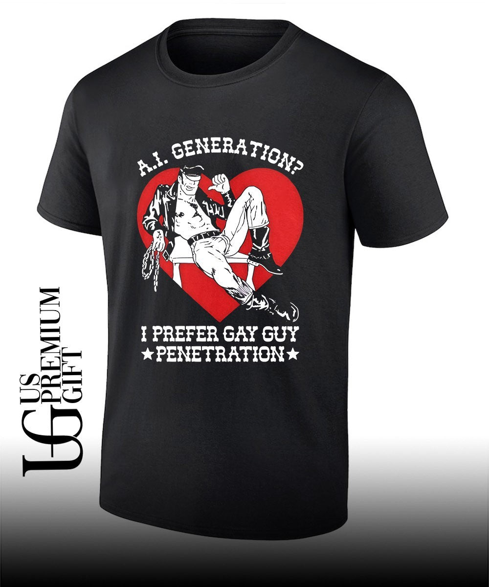 Tom of Finland Leather Man AI Generation I Prefer Gay Guy Penetration shirt