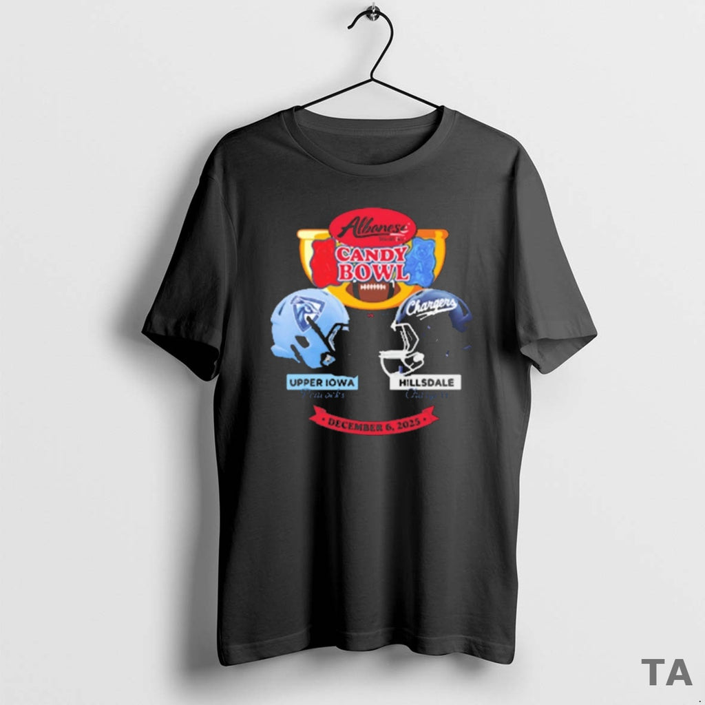 Top 2025 Albanese Candy Bowl Upper Iowa Peacocks Vs Hillsdale Chargers December 6 2025 T-Shirts, Hoodie, Sweatshirt