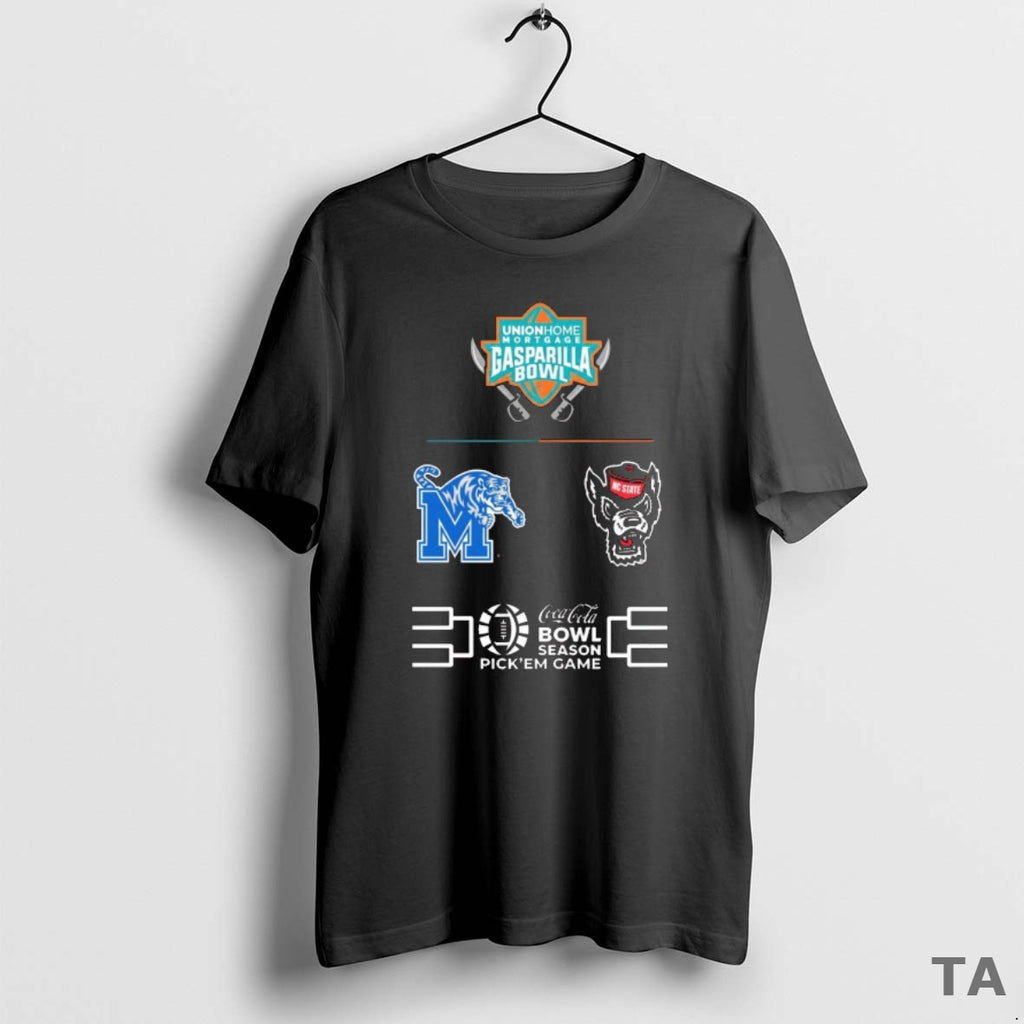 Top 2025 Union Home Mortgage Gasparilla Bowl Nc State Wolfpack Vs Memphis Tigers Logos T-Shirts, Hoodie, Sweatshirt