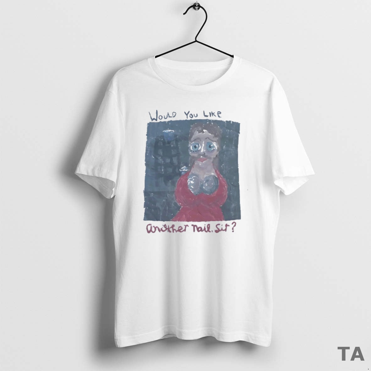 Top An Oil Painting Of A Busty Woman Would You Like Another Tail Sit T-Shirts, Hoodie, Sweatshirt | PopFlextees.com