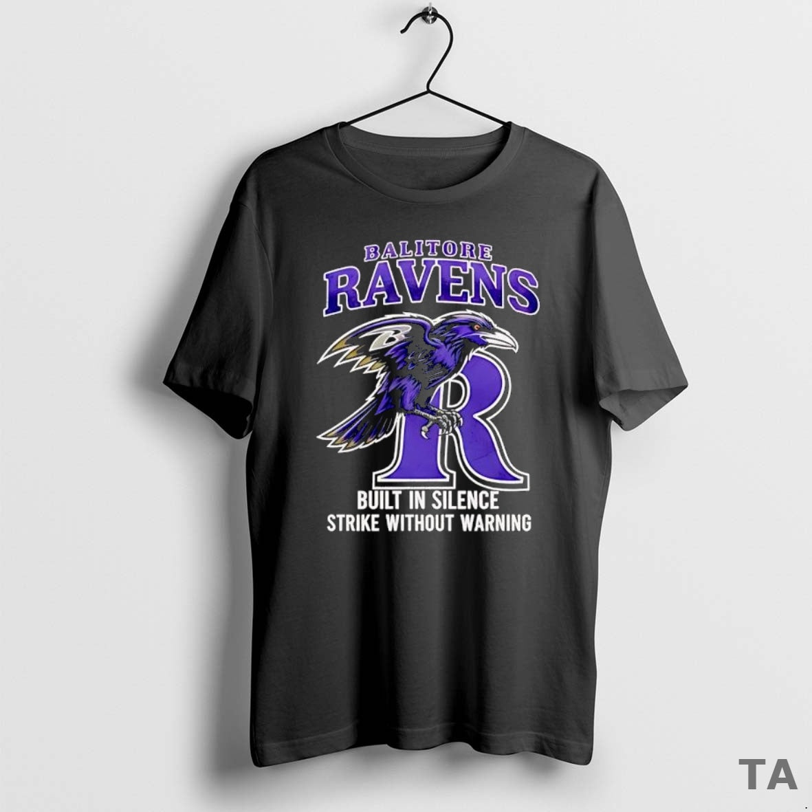 Top Baltimore Ravens Built In Silence Strike Without Warning T Shirt Sweater Hoodie, Sweatshirt | PopFlextees.com