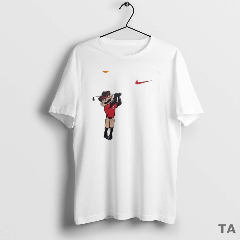 Top Cincinnati Bearcats Mascot Playing Golf Circle T Shirt Sweater Hoodie, Sweatshirt | PopFlextees.com
