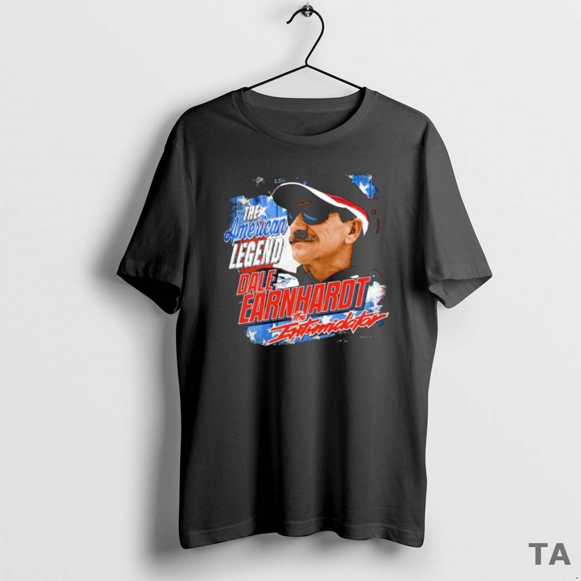 Top Dale Earnhardt The Intimidator The American Legend Checkered Flag T Shirt Sweater Hoodie, Sweatshirt | PopFlextees.com