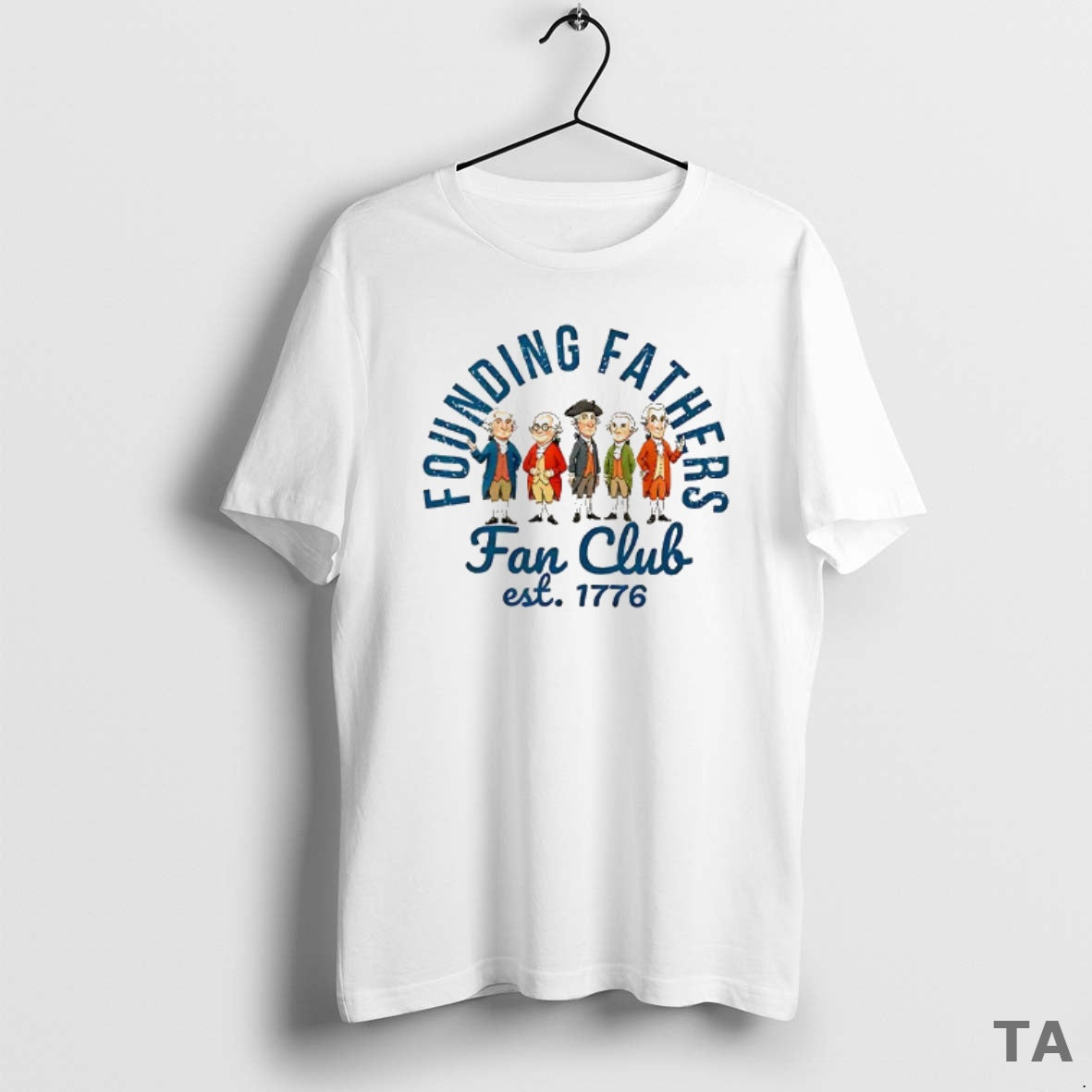 Top Founding Fathers Fan Club Est 1776 Cartoon T-Shirts, Hoodie, Sweatshirt