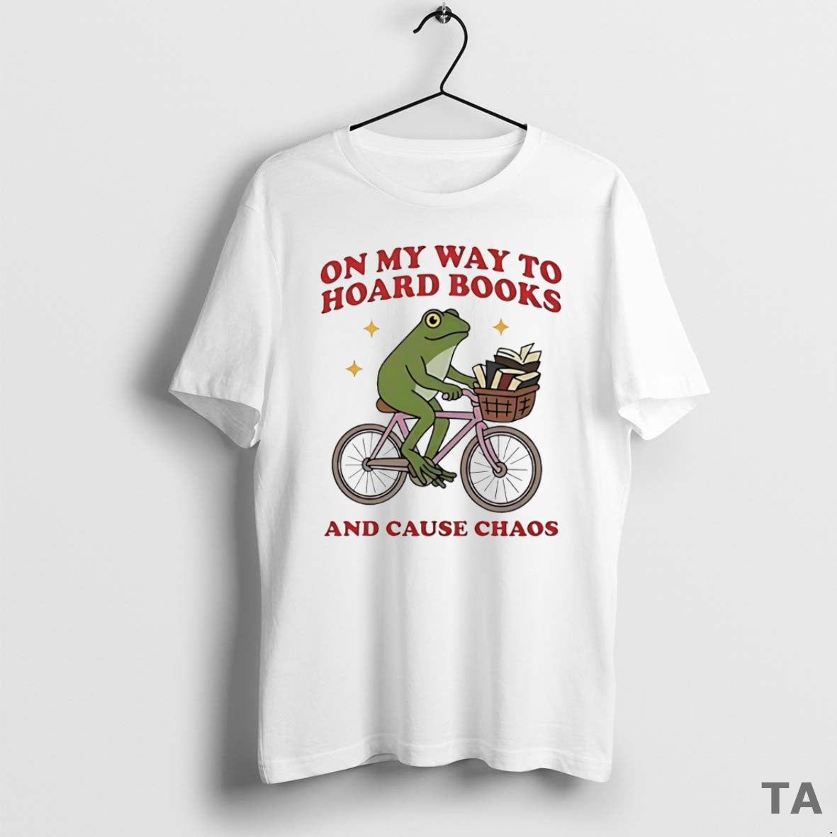 Top Frog Riding Bicycle On Way To Hoard Books And Cause Chaos T Shirt Sweater Hoodie, Sweatshirt | PopFlextees.com