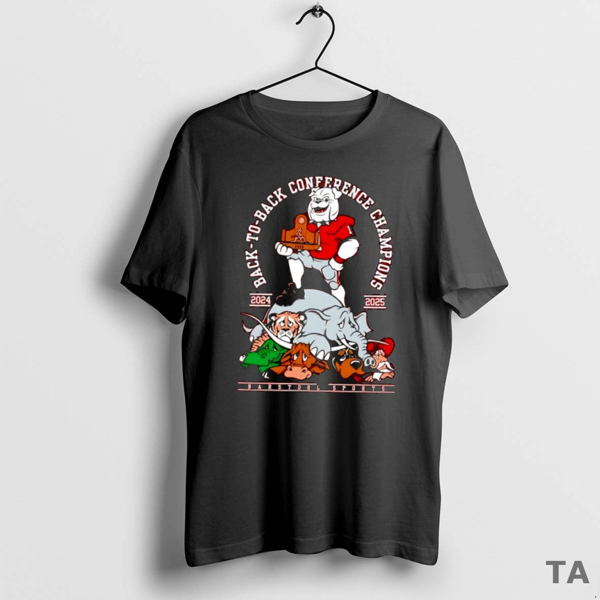 Top Georgia Bulldogs 2024 2025 Back Back Conference Champions Mascot T-Shirts, Hoodie, Sweatshirt