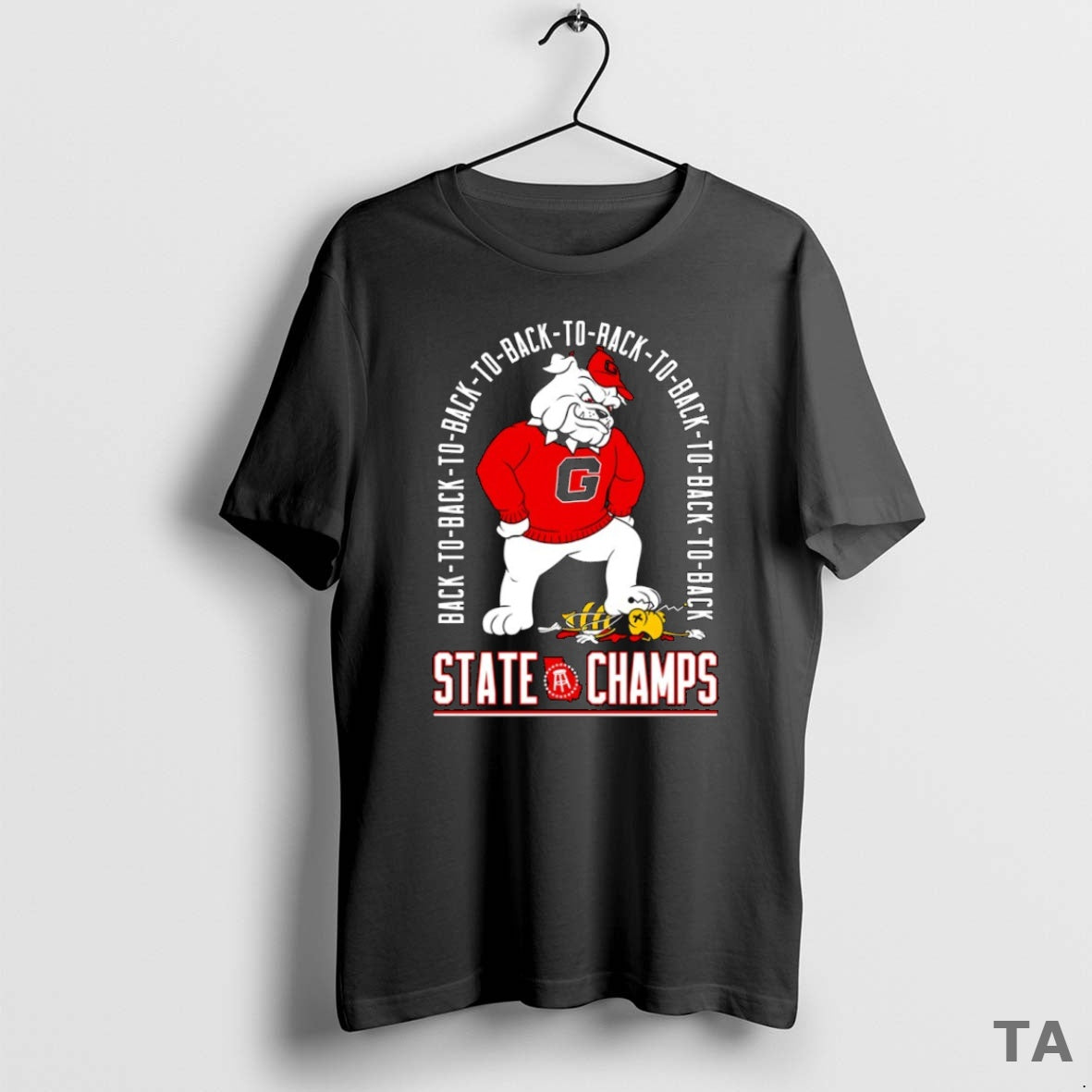 Top Georgia Bulldogs Back To Back To Back State Champs Mascot T Shirt Sweater Hoodie, Sweatshirt | PopFlextees.com