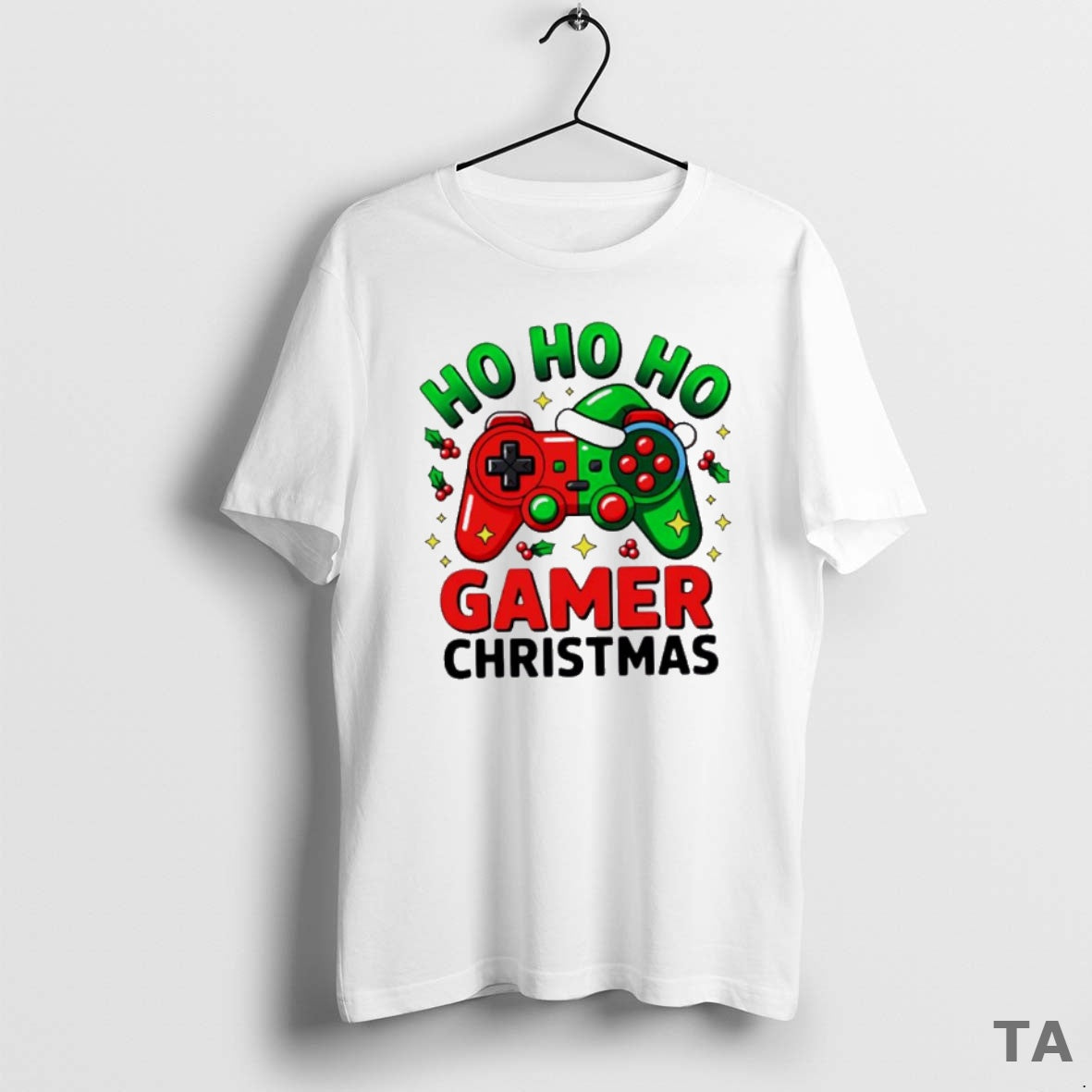 Top Ho Ho Ho Gamer Christmas T Shirt Sweater Hoodie, Sweatshirt | PopFlextees.com