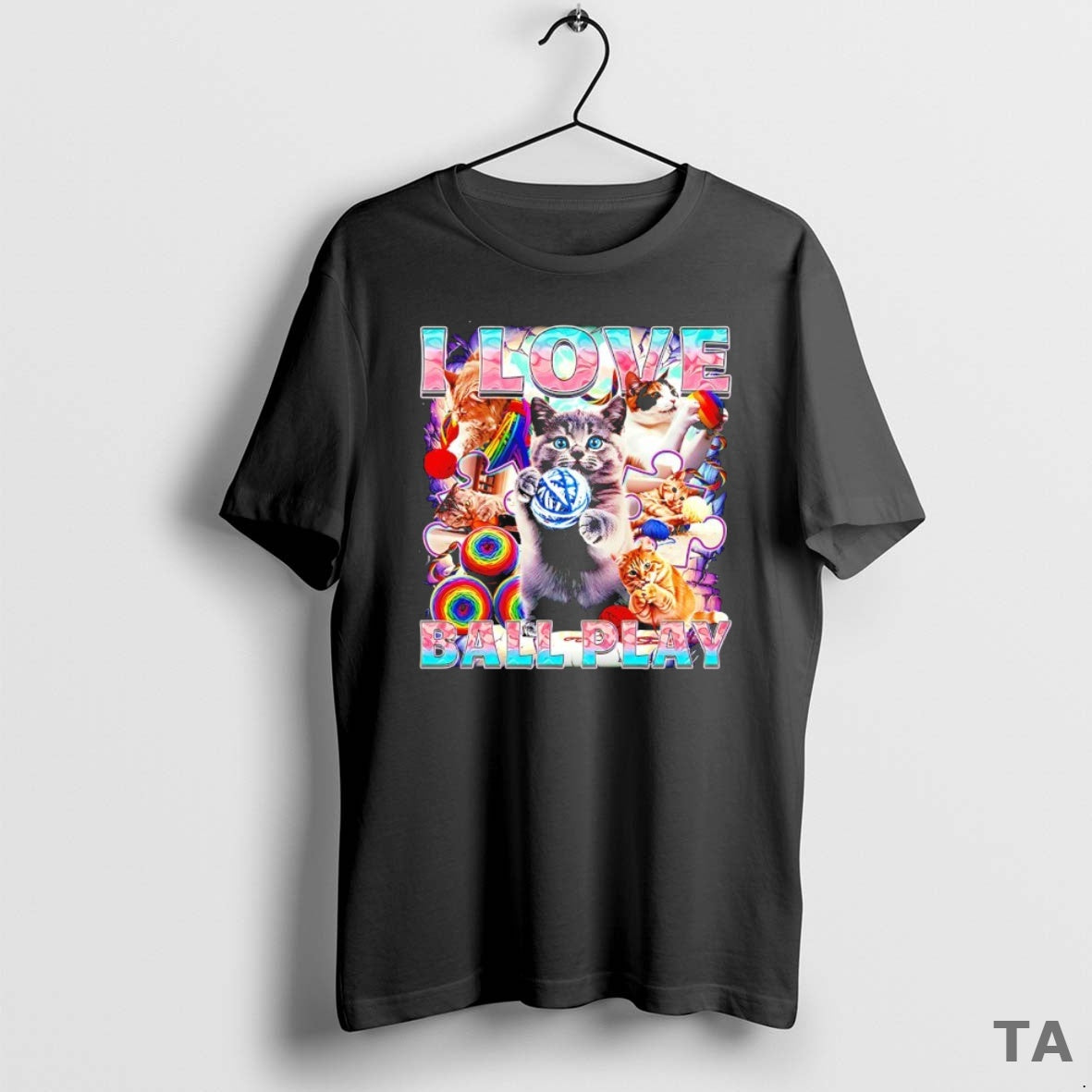Top I Love Ball Play Cats Graphic T Shirt Sweater Hoodie, Sweatshirt | PopFlextees.com