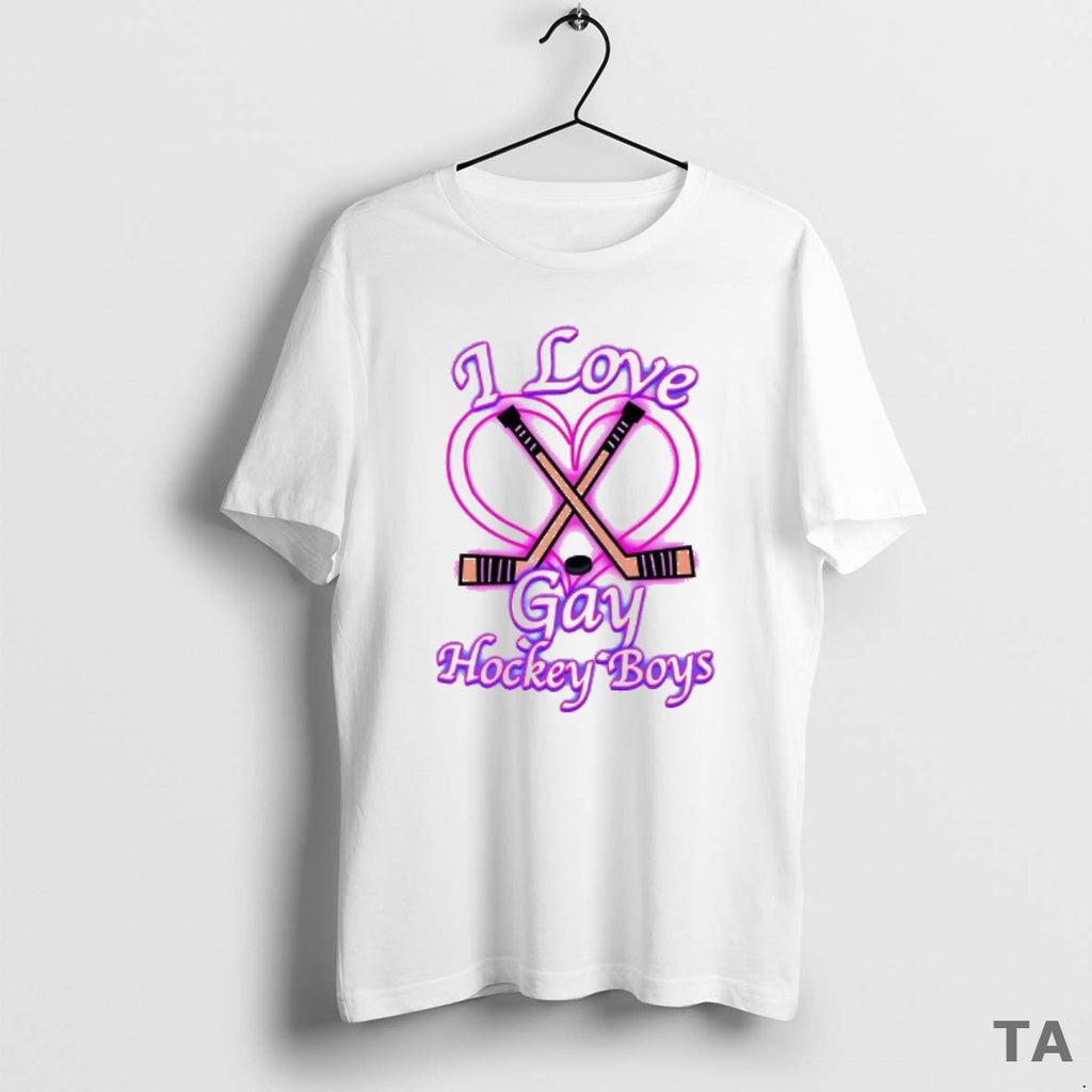 Top I Love Gay Hockey Boys Heated Rivalry Romantic T Shirt Sweater Hoodie, Sweatshirt | PopFlextees.com