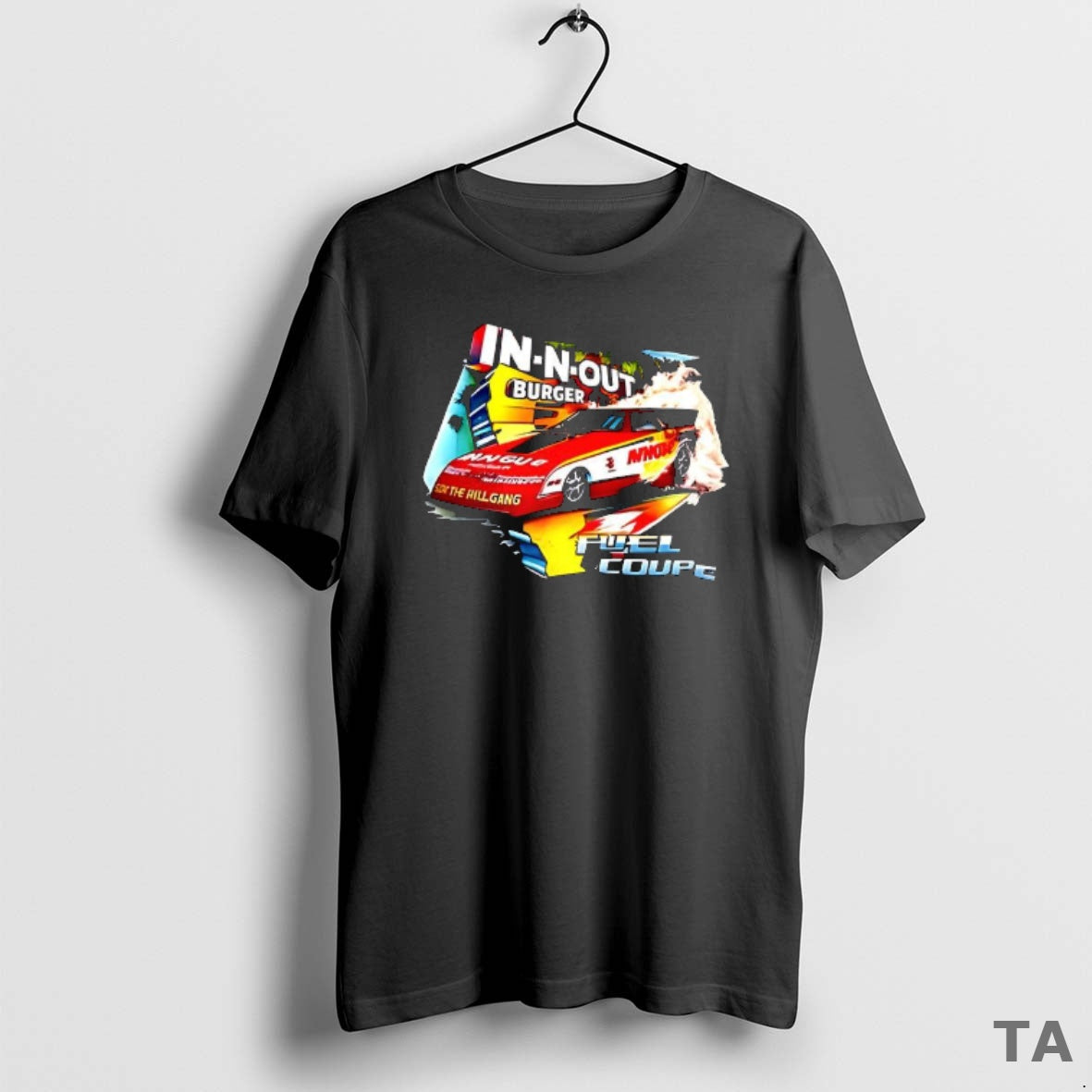 Top In N Out Burger Funny Car Drag Racing Team Over The Hill Gang And T-Shirts, Hoodie, Sweatshirt | PopFlextees.com