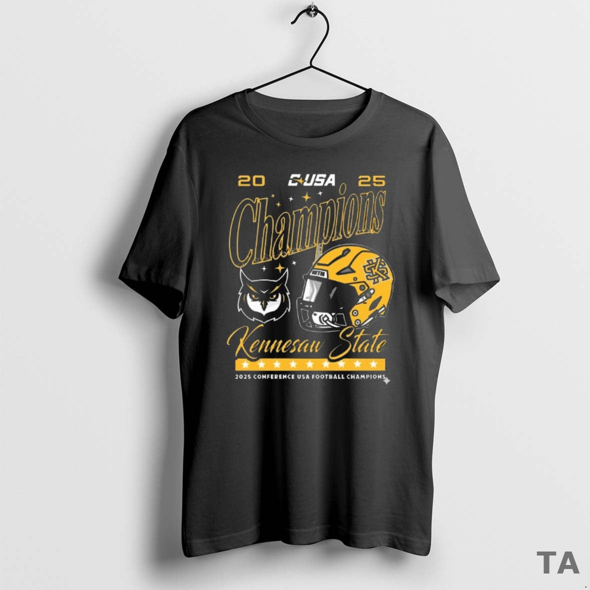 Top Ksu Kennesaw State Owls 2025 Conference Usa Football Champs Helmet T Shirt Sweater Hoodie, Sweatshirt | PopFlextees.com