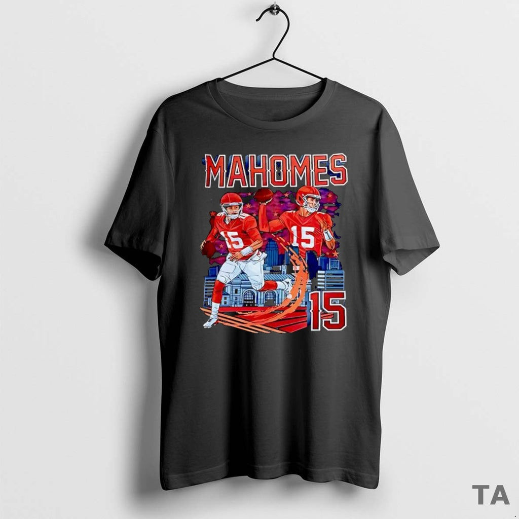 Top Kansas City Chiefs Patrick Mahomes 15 Player Graphic Skyline T Shirt Sweater Hoodie, Sweatshirt | PopFlextees.com