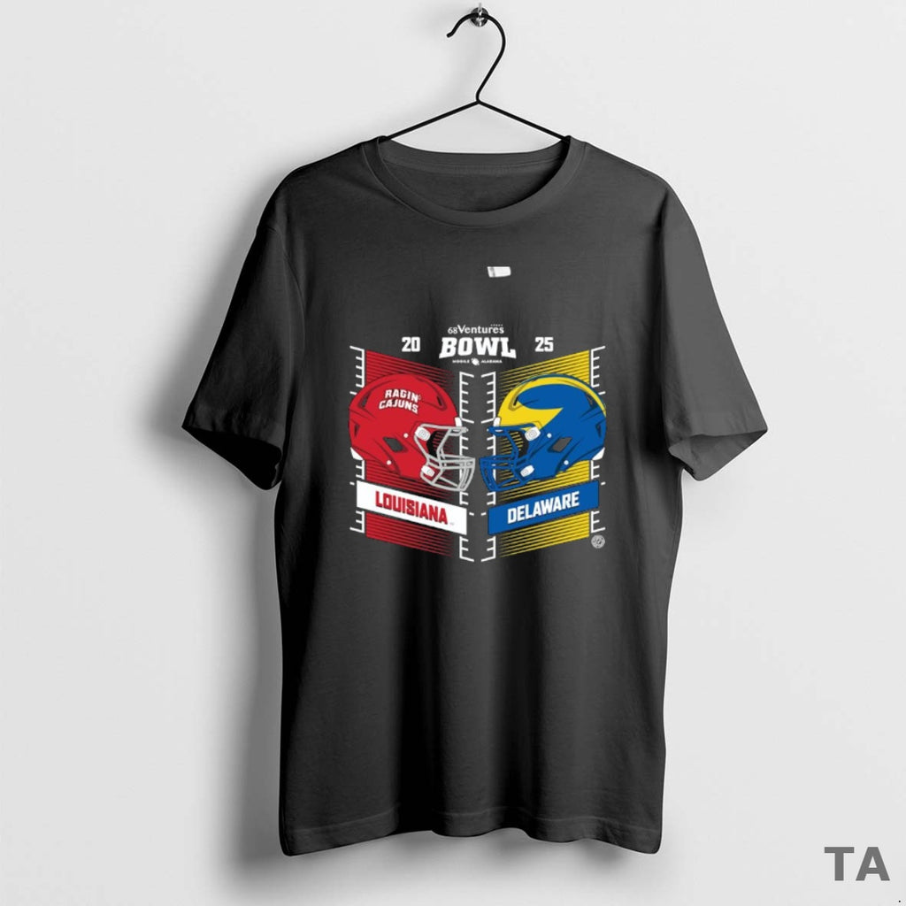 Top Louisiana Ragin Cajuns Vs Delaware Blue Hens 2025 68 Ventures Bowl Head To Head T-Shirts, Hoodie, Sweatshirt