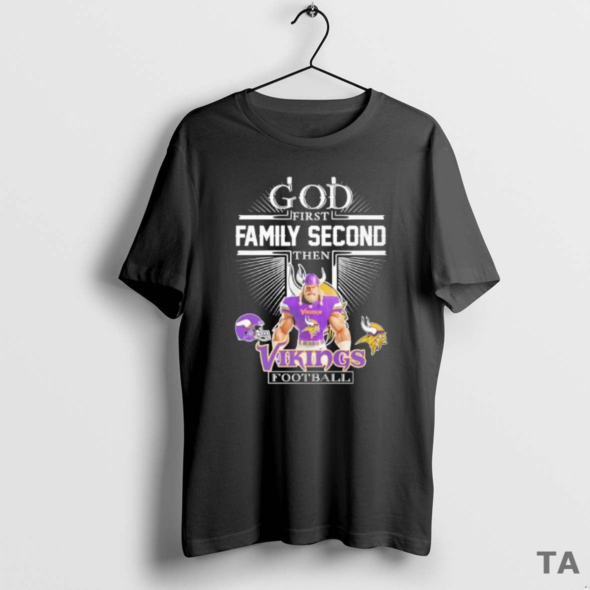 Top Minnesota Vikings Football God First Family Second Then T Shirt Sweater Hoodie, Sweatshirt | PopFlextees.com