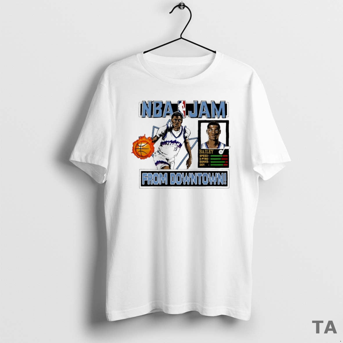 Top Nba Jam Utah Jazz Ace Bailey From Downtown Circle T Shirt Sweater Hoodie, Sweatshirt | PopFlextees.com