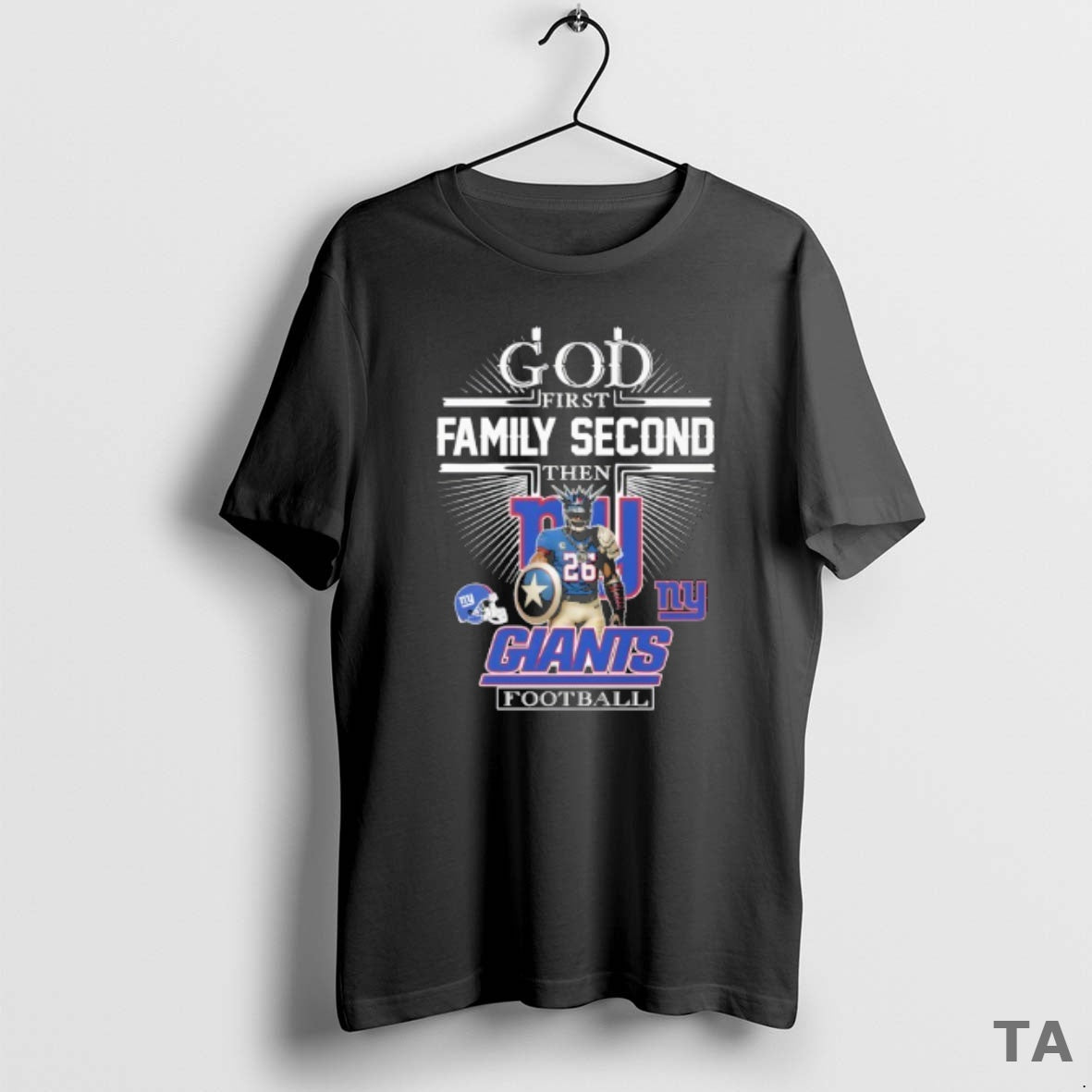 Top New York Giants Football God First Family Second Then Mascot T Shirt Sweater Hoodie, Sweatshirt | PopFlextees.com
