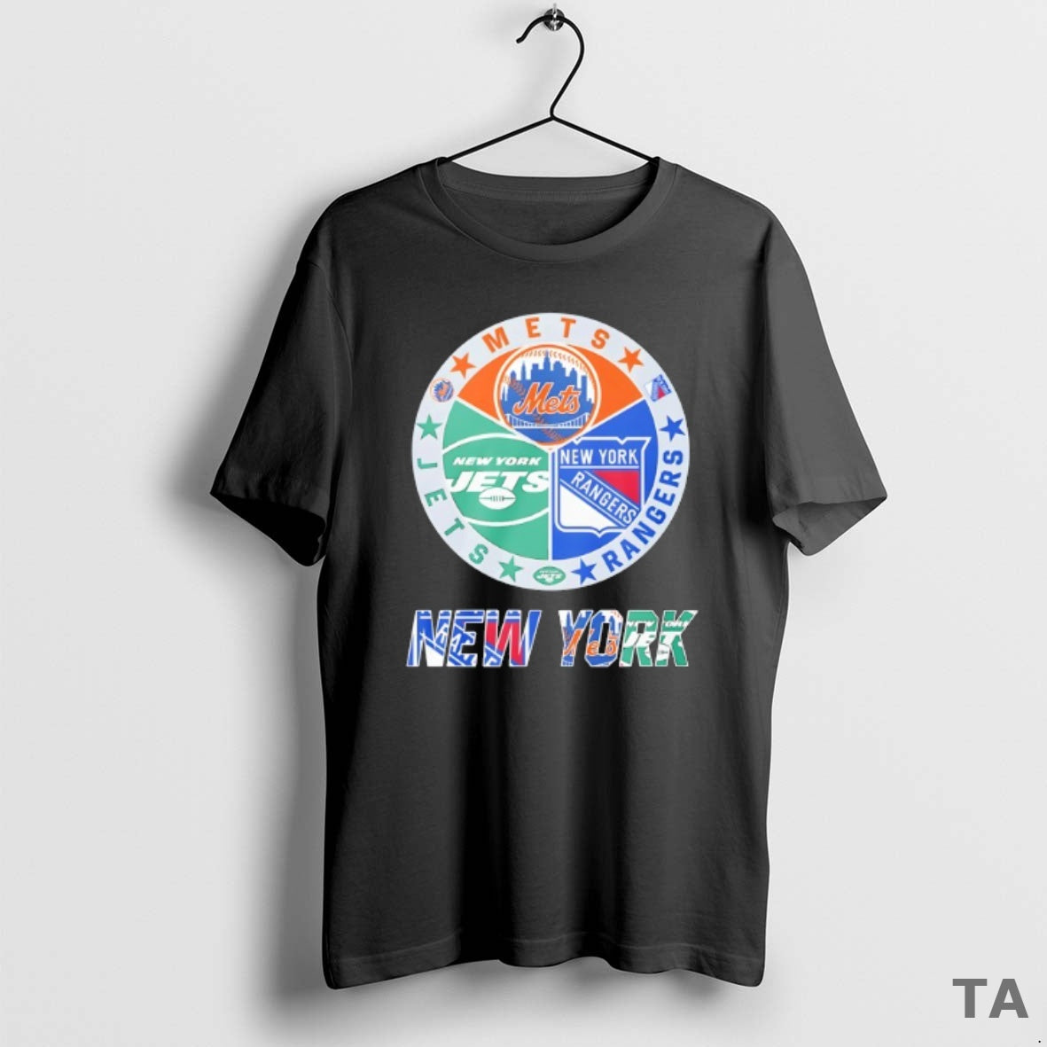 Top New York Rangers New York Mets New York Jets Mashup Logo T Shirt Sweater Hoodie, Sweatshirt | PopFlextees.com