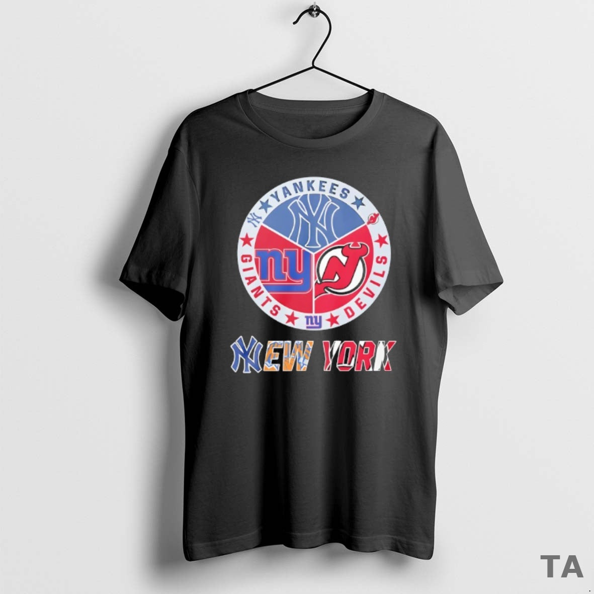 Top New York Yankees New York Giants And New Jersey Devils Mashup Logo T-Shirts, Hoodie, Sweatshirt | PopFlextees.com