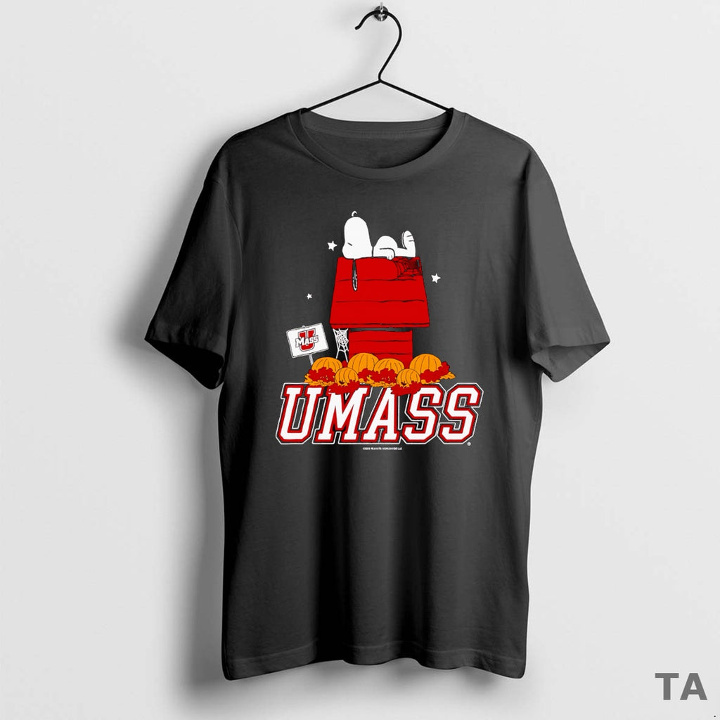 Top Peanuts X Umass Halloween Doghouse T Shirt Sweater Hoodie, Sweatshirt | PopFlextees.com