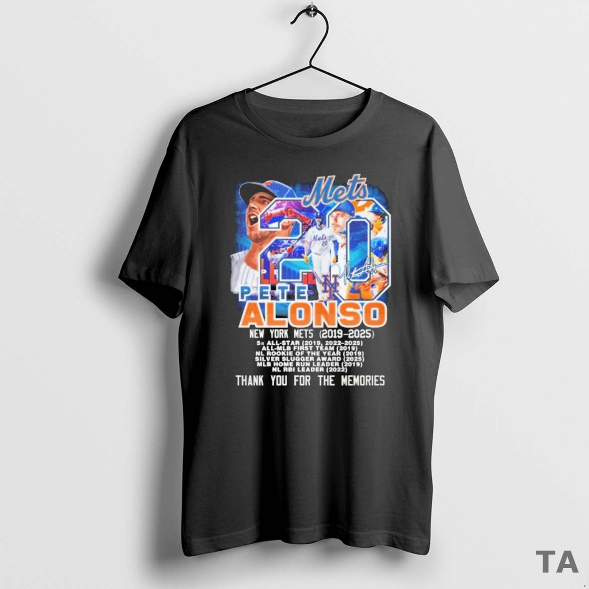 Top Pete Alonso New York Mets 2019 2025 Thank You For The Memories Signature T-Shirts, Hoodie, Sweatshirt | PopFlextees.com