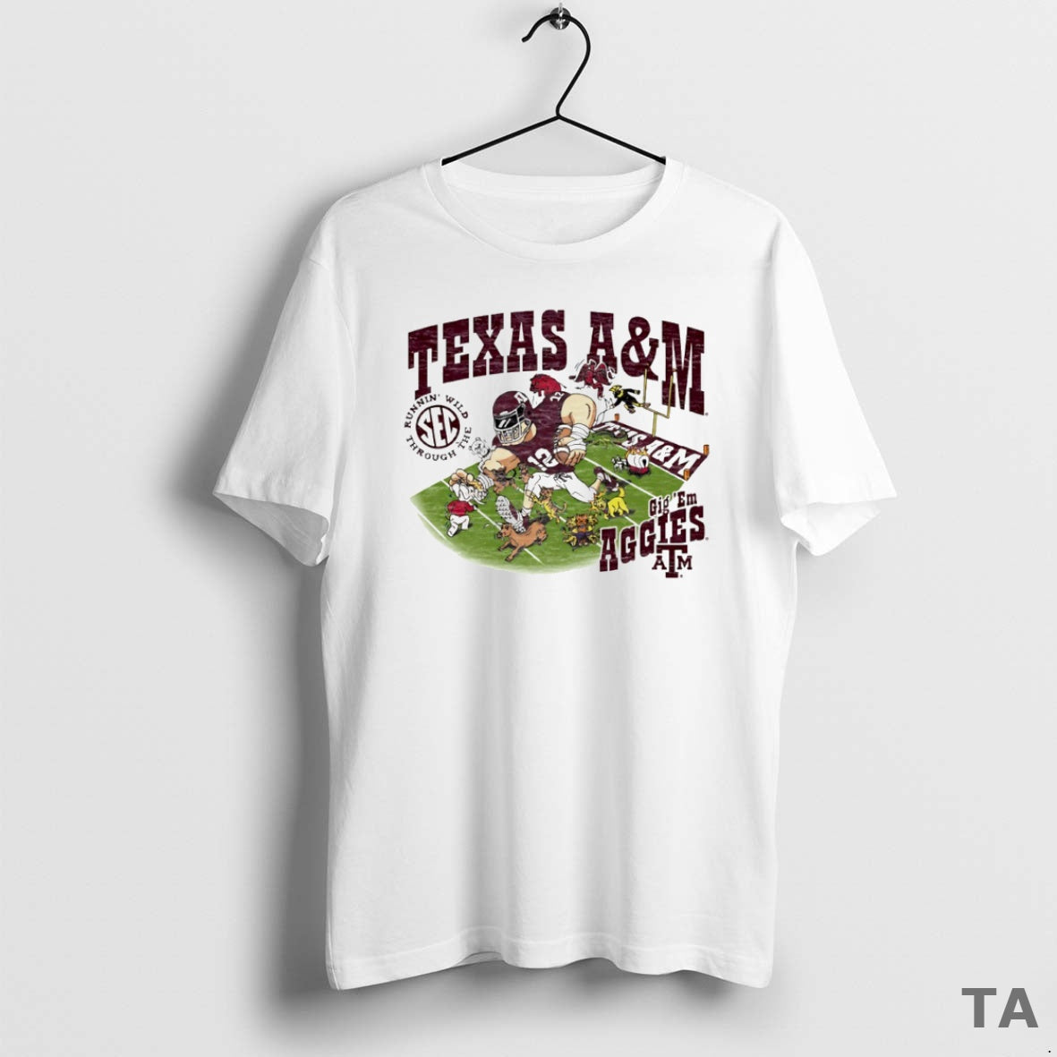 Top Runnin Wild Sec Cig Em Texas A And M Aggies Mascot Running Circle T-Shirts, Hoodie, Sweatshirt | PopFlextees.com