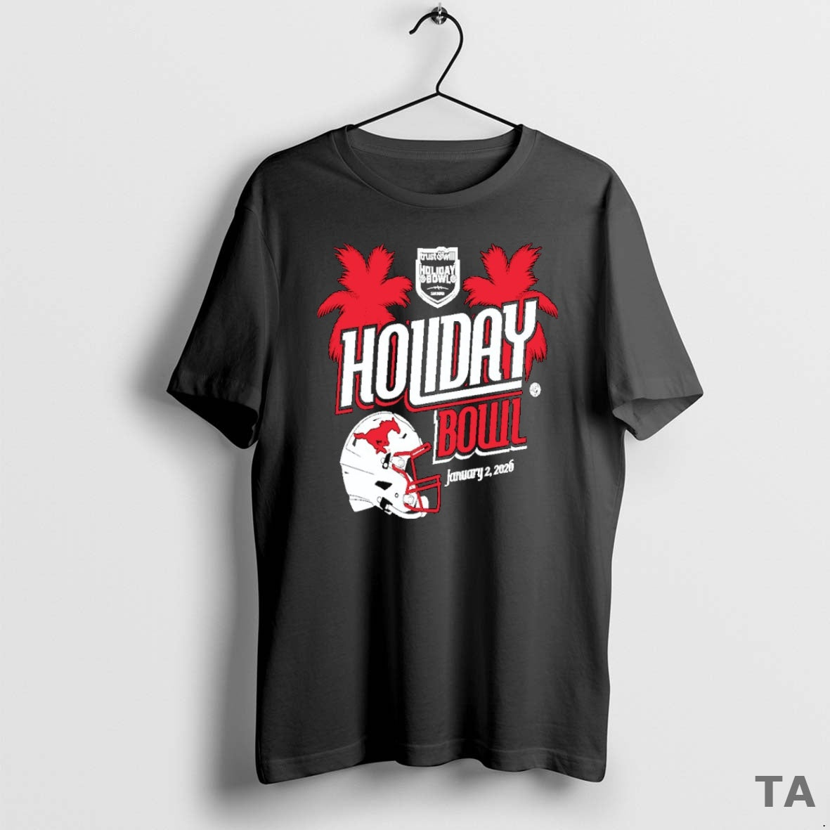 Top Smu Mustangs Trust Will Holiday Bowl 2026 Helmet T Shirt Sweater Hoodie, Sweatshirt | PopFlextees.com