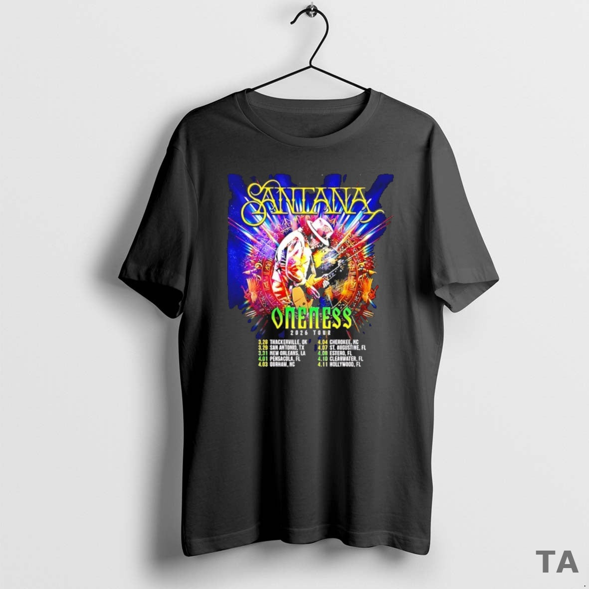Top Santana Oneness Usa Tour 2026 T Shirt Sweater Hoodie, Sweatshirt | PopFlextees.com