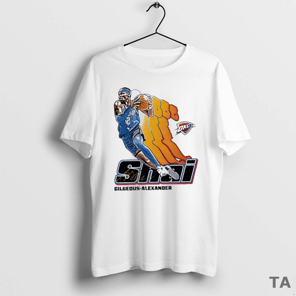 Top Shai Gilgeous Alexander Oklahoma City Thunder Signature 2 Retro Vibe Graphic T Shirt Sweater Hoodie, Sweatshirt
