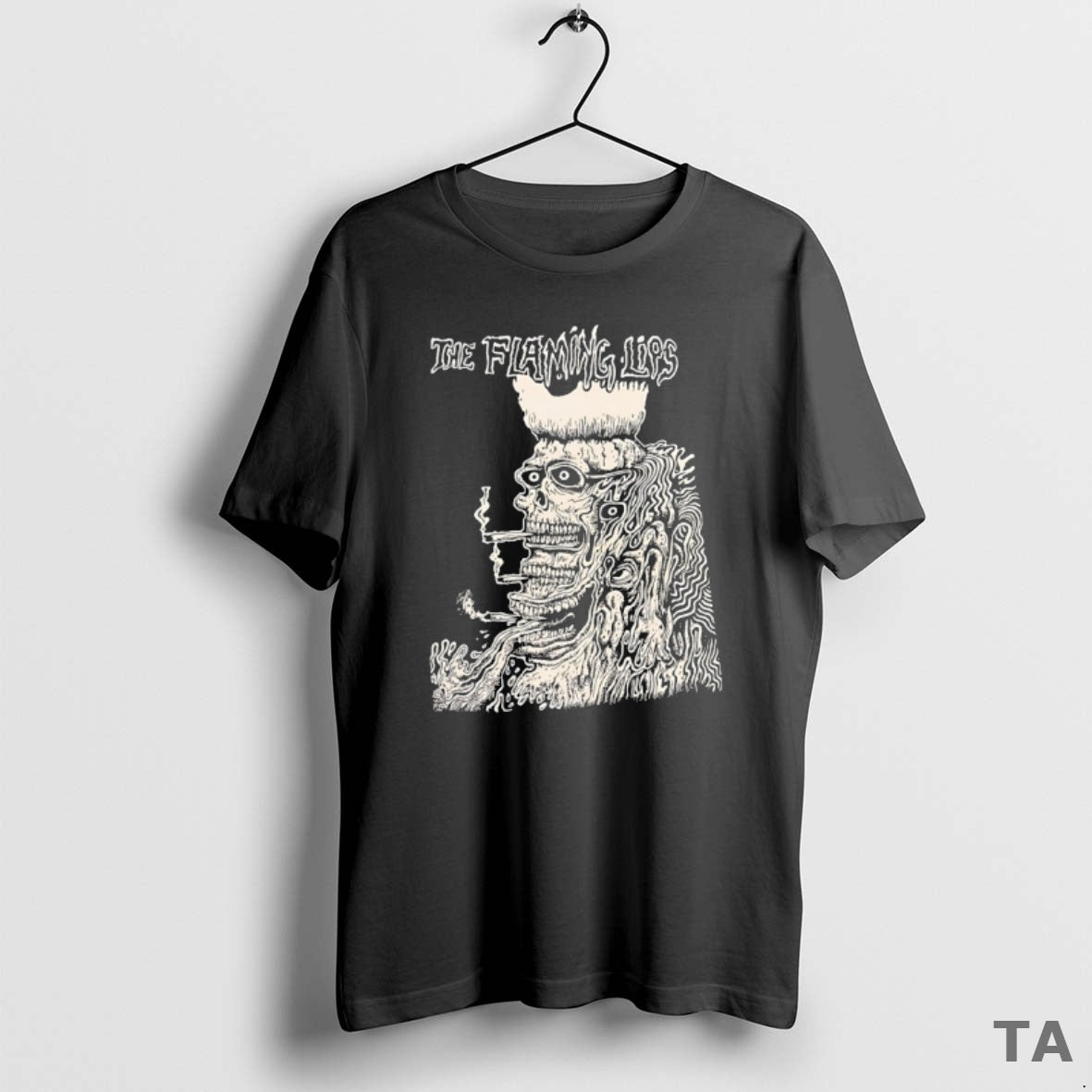 Top The Flaming Lips Band Skeleton Smoking T Shirt Sweater Hoodie, Sweatshirt | PopFlextees.com