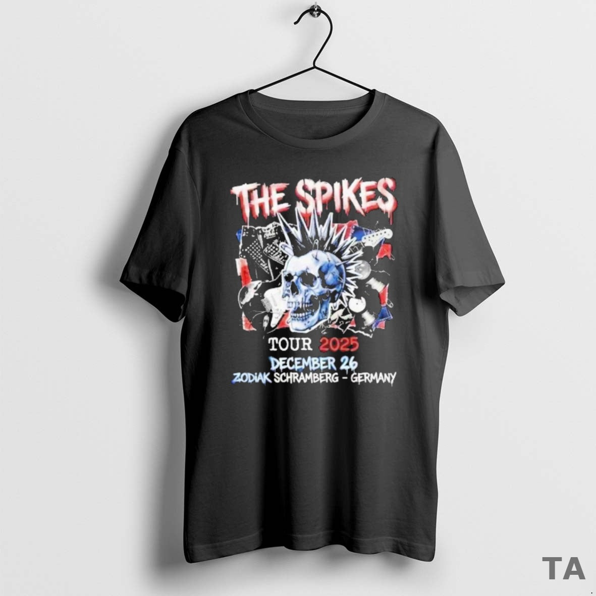 Top The Spikes Tour 2025 December 26 2025 Zodiak Schramberg Germany Skull T Shirt Sweater Hoodie, Sweatshirt