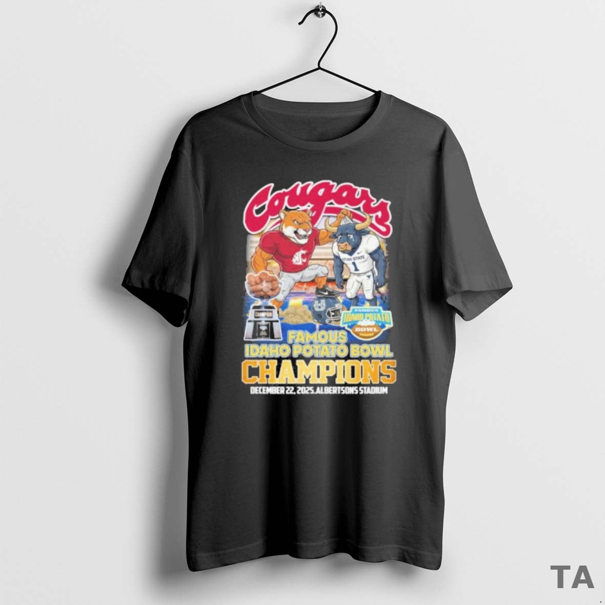 Top Washington State Cougars Mascot 2025 Idaho Potato Bowl Champions T Shirt Sweater Hoodie, Sweatshirt | PopFlextees.com
