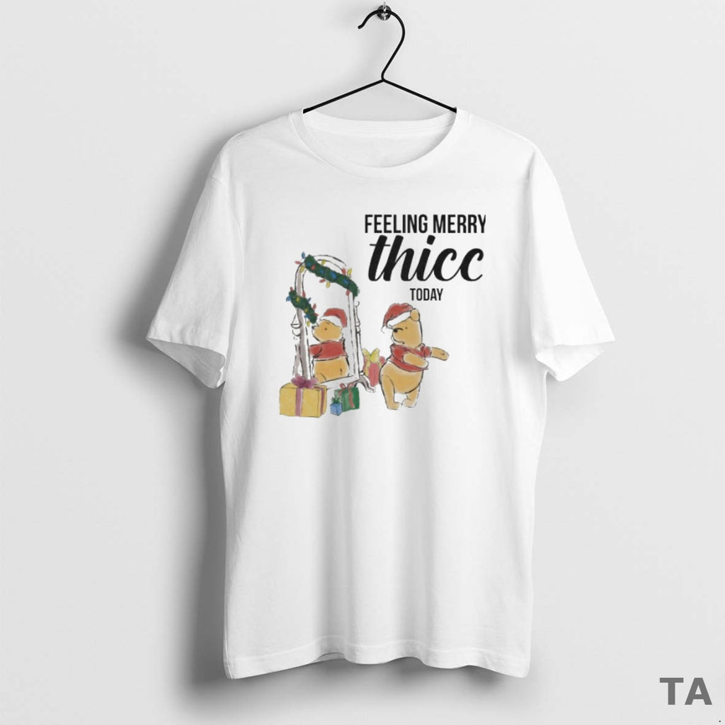 Top Winnie The Pooh Feeling Merry Christmas Thic Today T Shirt Sweater Hoodie, Sweatshirt | PopFlextees.com