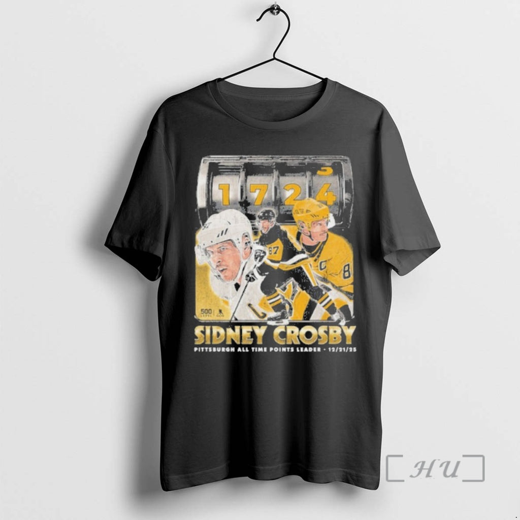 Trending 1724 Sidney Crosby Pittsburgh All Time Points Leader T-Shirts, Hoodie, Sweatshirt | PopFlextees.com
