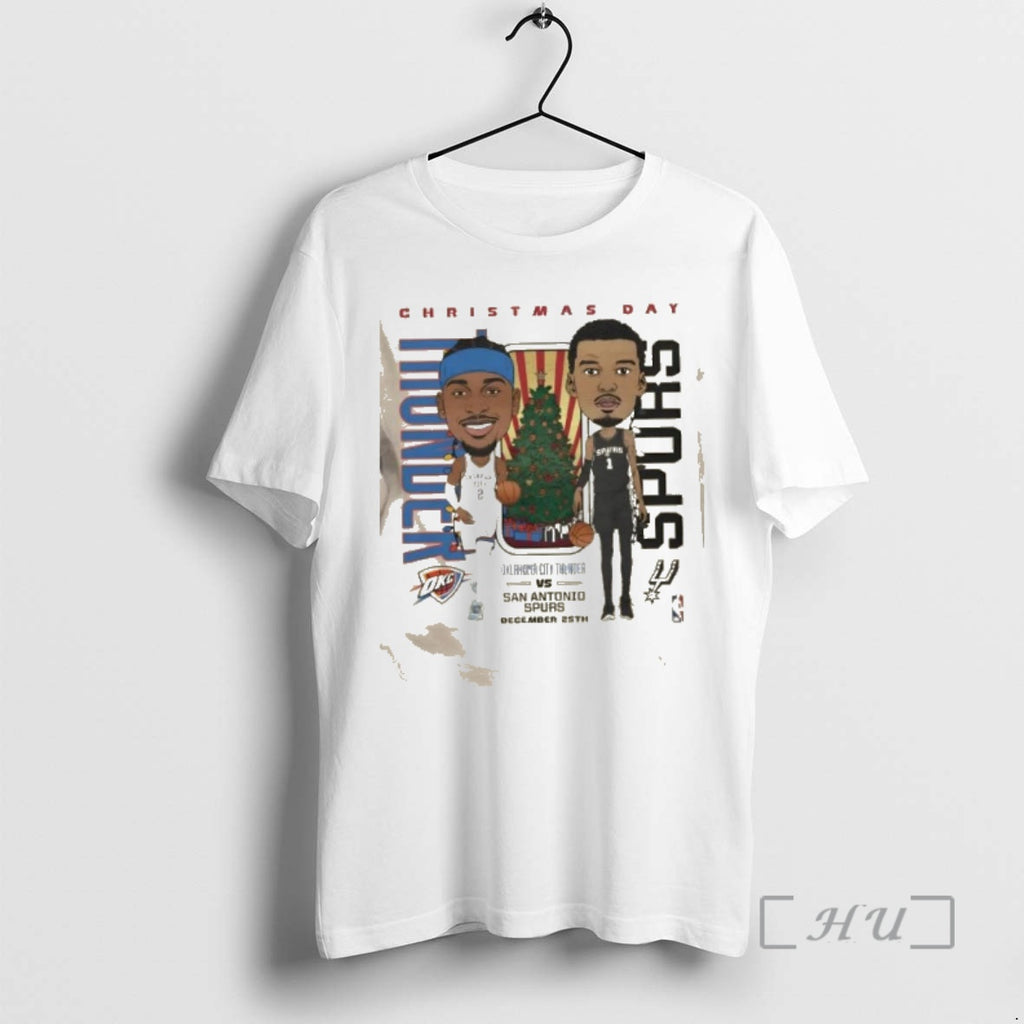 Trending 2025 Nba Christmas Day Match Up Oklahoma City Thunder Vs San Antonio Spurs Premium T-Shirts, Hoodie, Sweatshirt