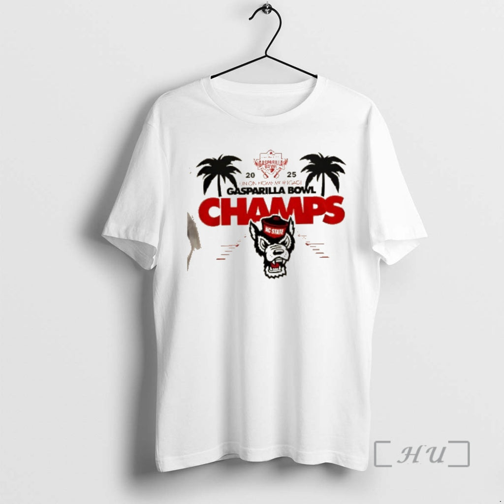 Trending 2025 Ncaa Union Home Mortgage Gasparilla Bowl Champions Nc State Wolfpack 2 Sided Premium T-Shirts, Hoodie,...